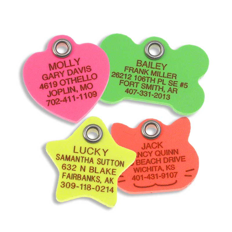 Neon Plastic Tags, - Lucky Pet
